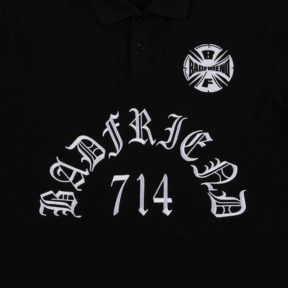 Best Out Embroidered Knit Polo 'Black' - Image 4