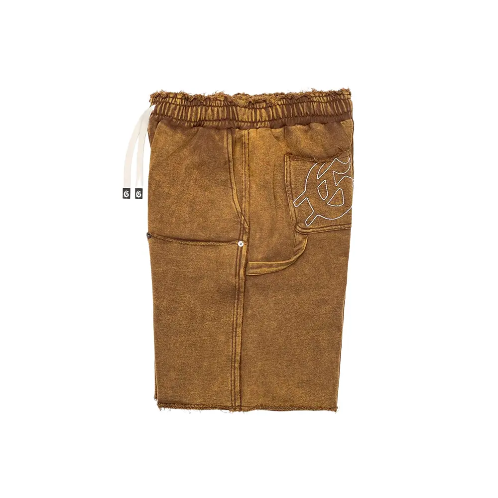 Carpenter Distressed Shorts 'Muddy Brown Wash' - Image 3