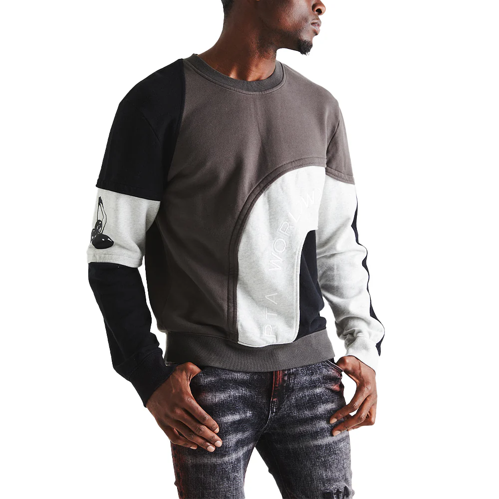 CHARLES Sweatshirt 'Black Grey Patchwork' - Image 3