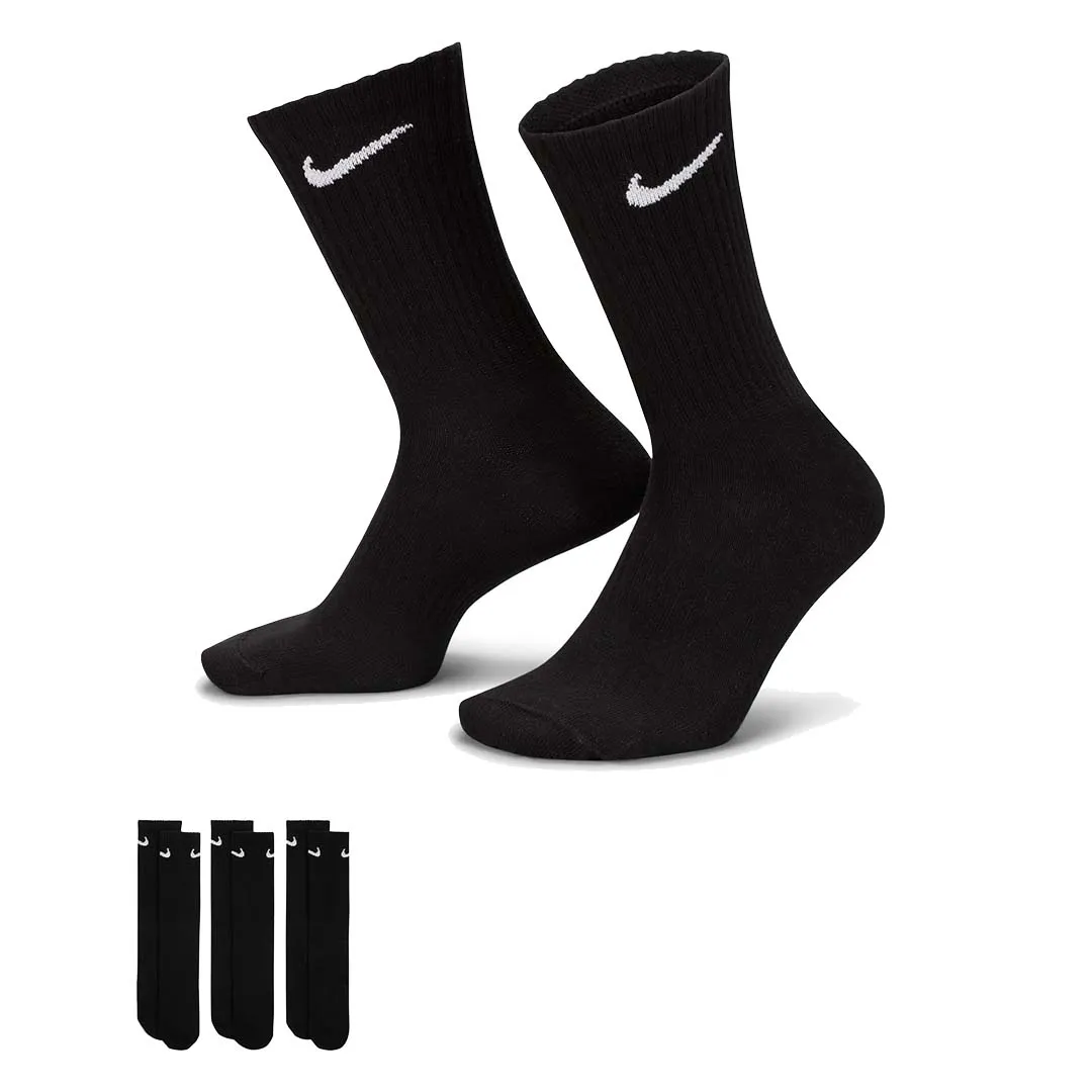 Everyday Lightweight Training Crew Socks (3 Pairs) 'Black' - Image 4