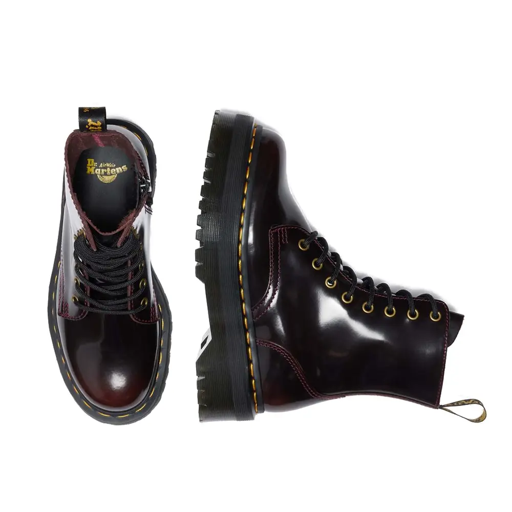 Jadon Arcadia Leather Platform Boots 'Cherry Red Arcadia' - Image 4