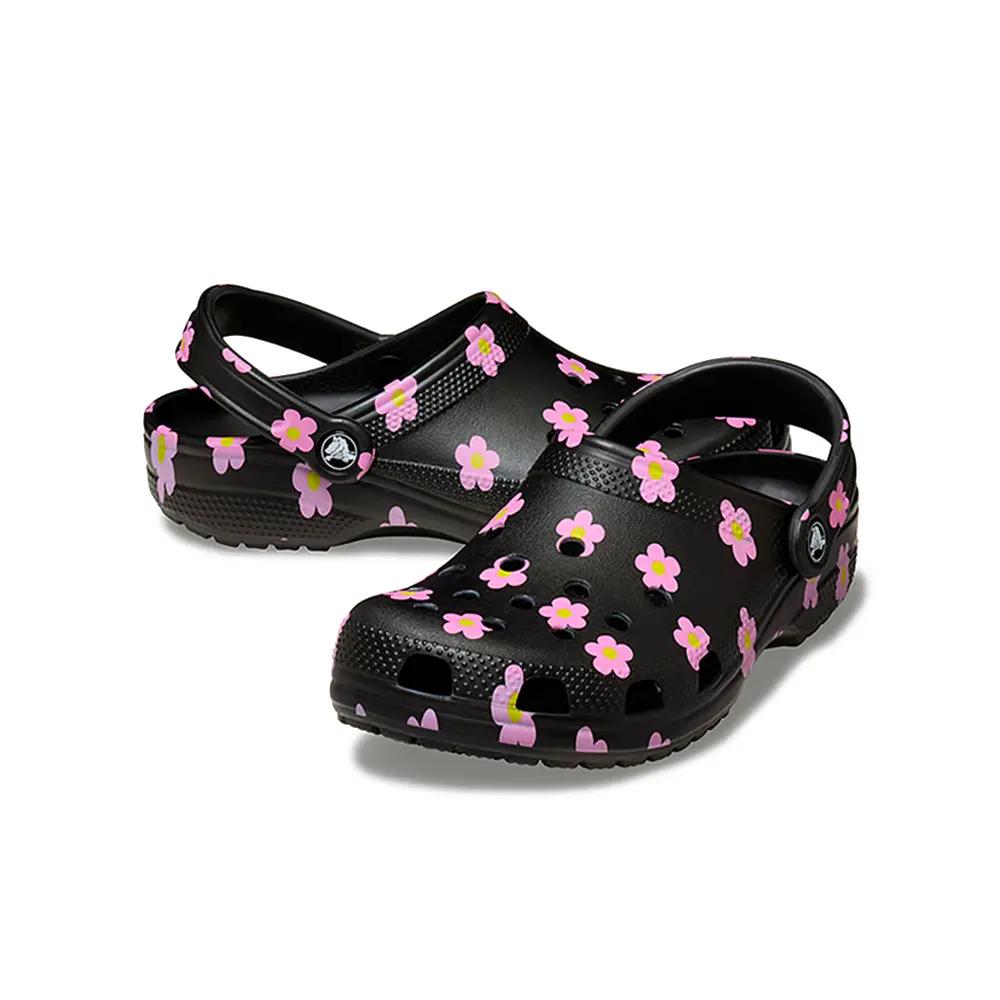 Kids Classic Flower Clog 'Black' - Image 7