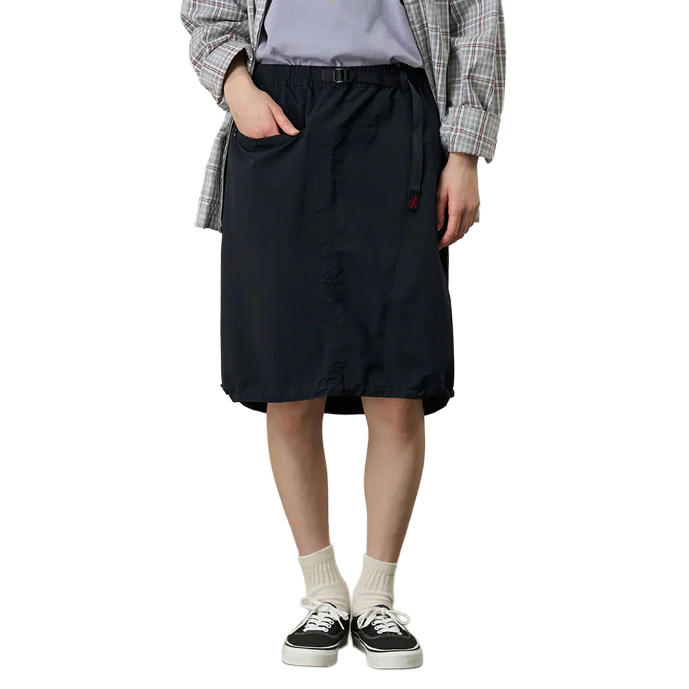 Nylon Packable Midi Skirt 'Black' - Image 2