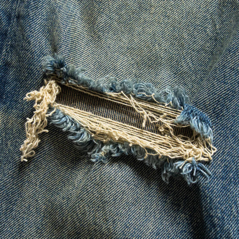 P005 Stratos Vintage Knee Slit Jean 'Dark Indigo' - Image 3