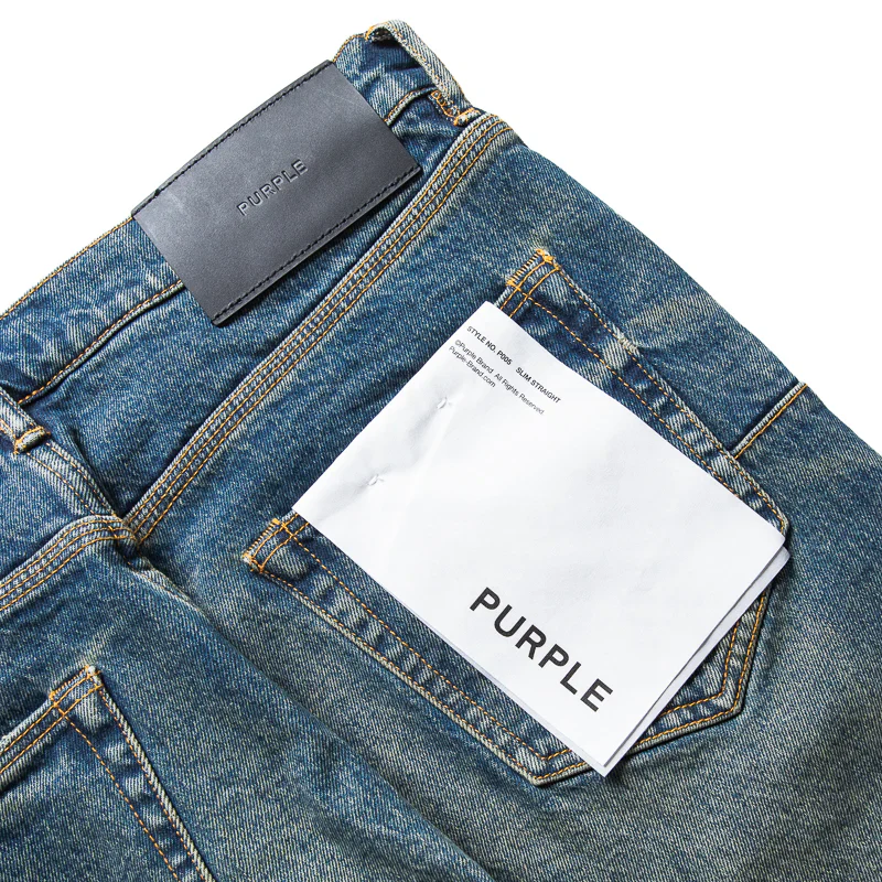 P005 Stratos Vintage Knee Slit Jean 'Dark Indigo' - Image 4