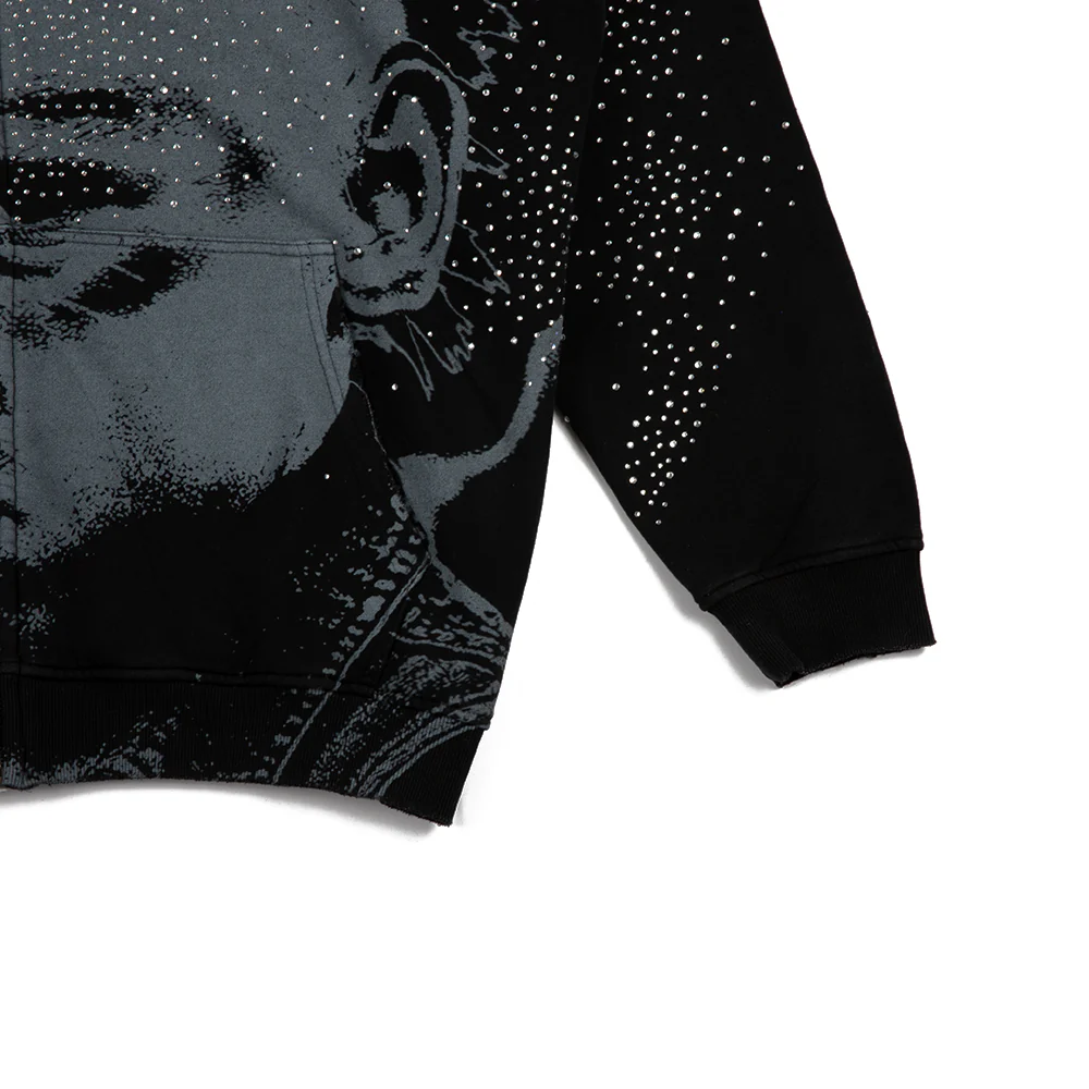 Punk Riot Zip-Up Hoodie 'Washed Black' - Image 4