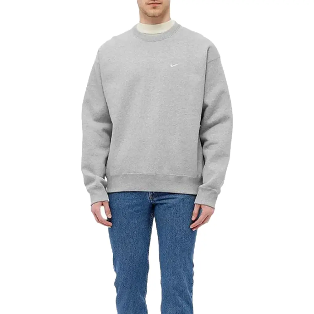 Solo Swoosh Fleece Crew 'Grey' - Image 3