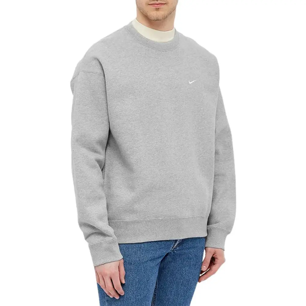 Solo Swoosh Fleece Crew 'Grey' - Image 5