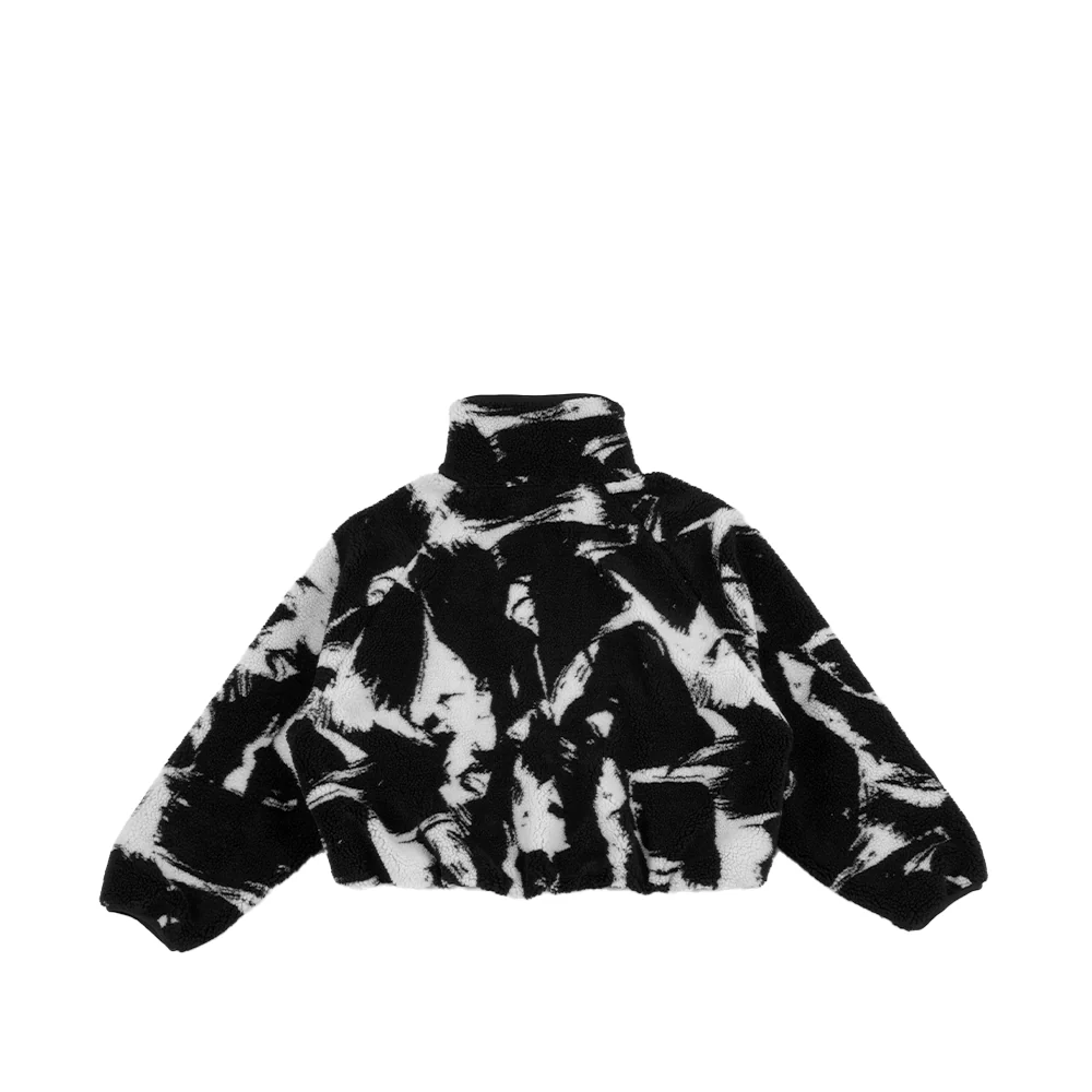 W NSW Oversized High-Pile Fleece Top 'Black White' - Image 2