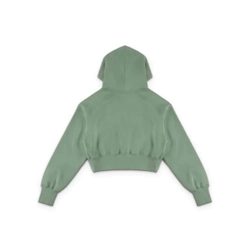 W NSW Phoenix Fleece Loose FZ Cropped Hoodie 'Steam Sail' - Image 2