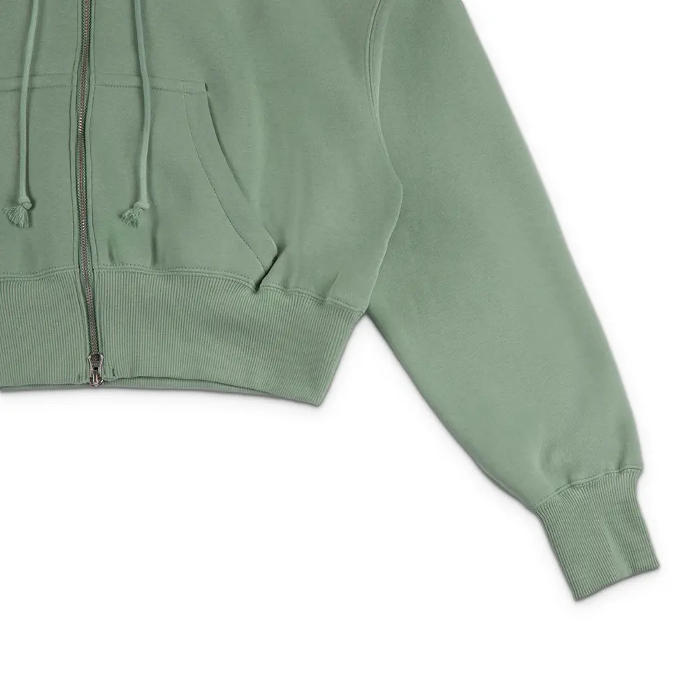 W NSW Phoenix Fleece Loose FZ Cropped Hoodie 'Steam Sail' - Image 4
