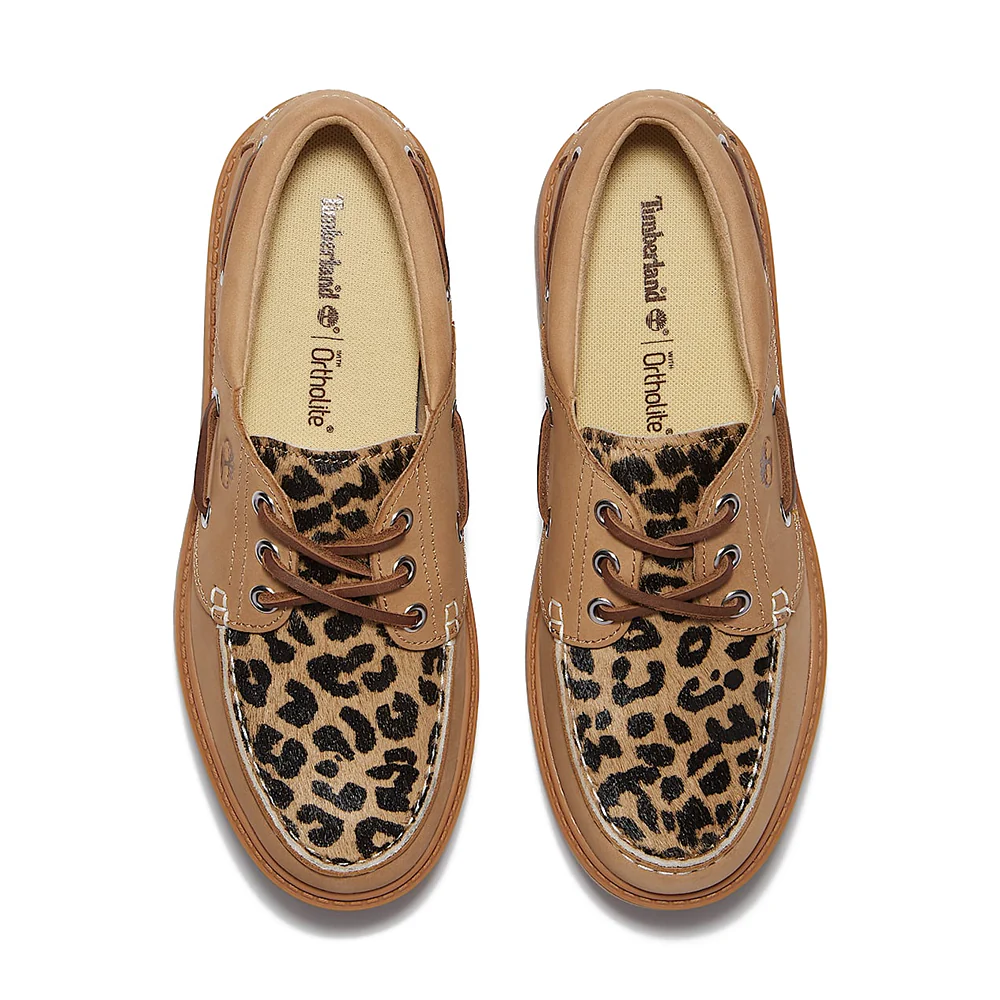 W Stone Street Platform Boat Shoe 'Leopard Print Beige Nubuck' - Image 5